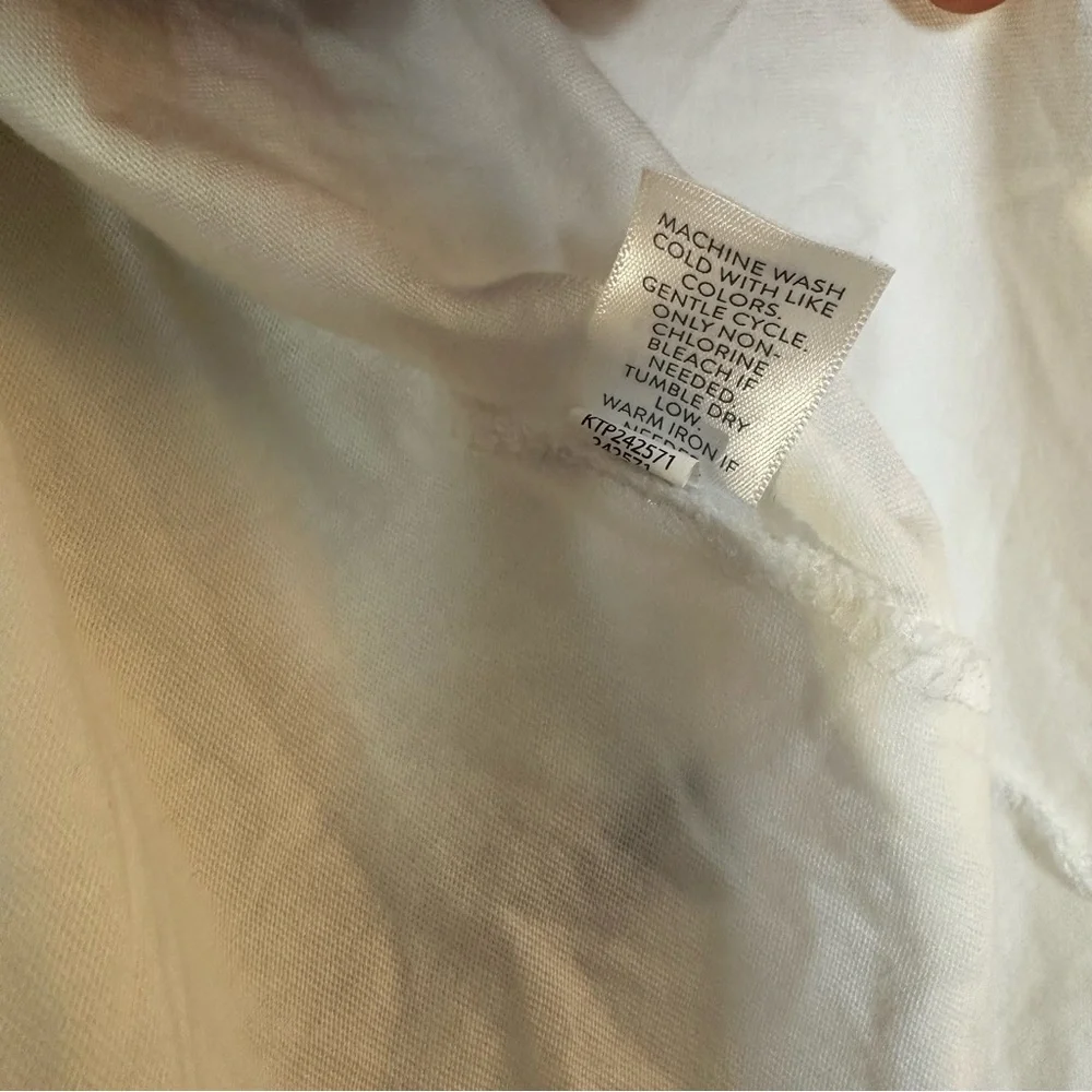 J. Jill White Embroidered Peasant Top Boho Tunic Tassel Detail Size L - Picture 7 of 12